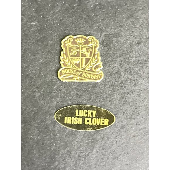 Vtg House Of Borvani Lucky Charm Bracelet 4 Leaf Clover Faux Pearls Green Glass - Picture 4 of 9